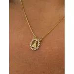COLAR MEDALHA NOSSA SENHORA CRAVEJADA BANHADO A OURO