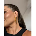 BRINCO ELETRO PENDENTE GEOMETRICO BANHADO A OURO 