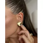 BRINCO CHAPA REDONDA ONDULADA P BANHADO A OURO