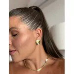 BRINCO CHAPA REDONDA ONDULADA P BANHADO A OURO