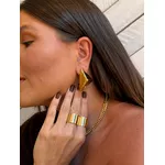 BRINCO FRONTAL TRIANGULAR BANHADO A OURO 