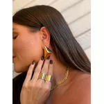BRINCO FRONTAL TRIANGULAR BANHADO A OURO 