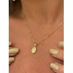 COLAR NOSSA SENHORA DAS GRAÇAS CRAVEJADA BANHADO A OURO
