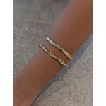 BRACELETE TORCIDO FINO BANHADO A OURO