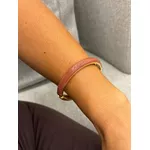 BRACELETE RESINADO MARROM LISO BANHADO A OURO 