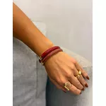 BRACELETE RESINADO MARROM LISO BANHADO A OURO 