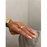 ANEL REGULÁVEL CHAPA MARTELADA BANHADO A OURO