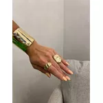ANEL REGULÁVEL CHAPA MARTELADA BANHADO A OURO