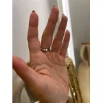 ANEL QUADRADO ORGÂNICO BANHADO A RÓDIO BRANCO