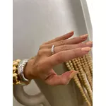 ANEL QUADRADO ORGÂNICO BANHADO A RÓDIO BRANCO