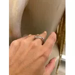 ANEL QUADRADO ORGÂNICO BANHADO A RÓDIO BRANCO