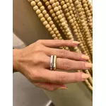 ANEL QUADRADO ORGÂNICO BANHADO A RÓDIO BRANCO