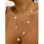COLAR LONGO CORAÇÕES BANHADO A OURO