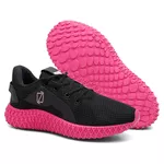 Tênis Feminino Ref FLEXFEM / PRETO-ROSA