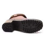 Bota Coturno Feminino Com Cano De Meia Canelada E Salto Médio ELT 9731B- Castanho