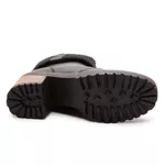 Bota Coturno Feminino Com Cano De Meia Canelada E Salto Médio ELT 9731A- Preto