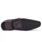 Sapato Social em Couro Box Preto com Detalhes Estampados - 0831PUPE 