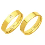Alianças de casamento e noivado em ouro 18k 750 com pedra tradicional 4.5 mm