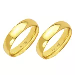 Alianças de casamento e noivado em ouro 18k 750 abaulada e anatômica 5 mm