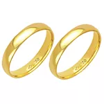 Alianças de casamento e noivado em ouro 18k 750 anatômicas 3 mm