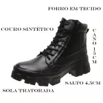 Coturno Feminino Sola Tratorada - Preto