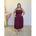 VESTIDO ALÇA LINHO MARSALA