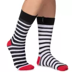 Meia Estilo Veggie Linha Casual Ímpar Preto Branco Vermelho