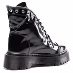 Coturno Estilo Inglês Milano Verniz Preto