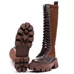 Coturno Tratorado Hera Alta Estilo Veggie Shoes Marrom