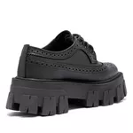 Sapato Oxford Tratorado Estilo Veggie Rolly Preto