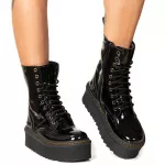 Coturno Plataforma Brienne Verniz Preto