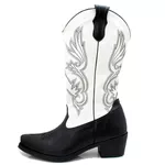 Bota Texana Estilo Veggie Preto e Branco