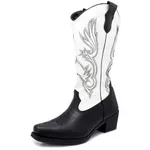 Bota Texana Estilo Veggie Preto e Branco