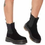 Bota Chelsea Estilo Inglês Abigail Acamurçado Preto
