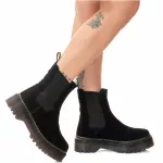 Bota Chelsea Estilo Inglês Abigail Acamurçado Preto