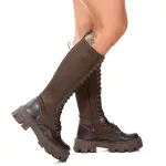 Coturno Tratorado Hera Alta Estilo Veggie Shoes Marrom