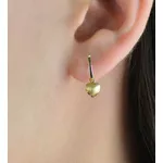 Brinco De Ouro 18k Meia Lua Com Coração