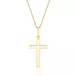 Pingente De Ouro 18k Cruz Com 29mm