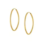 Brinco De Ouro 18k Argola Oval Slim M