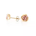 Brinco De Ouro 18 Rosa Bicolor
