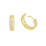 Brinco De Ouro 18k Argola Luminescente