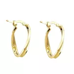 Brinco De Ouro 18k Argola Oval Detalhada