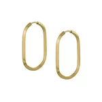 Brinco De Ouro 18k Argola Ovalada Plus M
