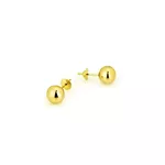Brinco De Ouro 18k Bolinha De 5mm
