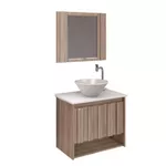 Toucador KIT TREVISO C/ PIA MARM QUINTO 63CM NOGAL - Rorato