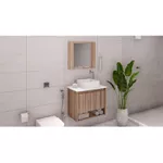 Toucador KIT TREVISO C/ PIA MARM QUINTO 63CM NOGAL - Rorato