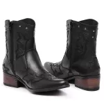 Bota Feminina Texana Taylor Preta Country Cano Médio