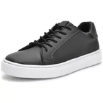 Tênis Feminino Conforto Em Couro Preto