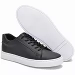 Tênis Feminino Conforto Em Couro Preto