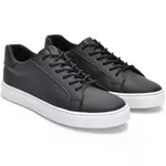 Tênis Feminino Conforto Em Couro Preto